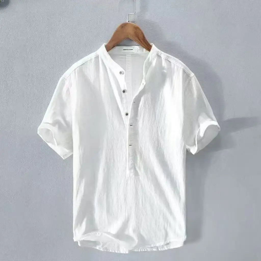 Men's Cotton Linen Summer Shirt-Men Shirts-LeStyleParfait
