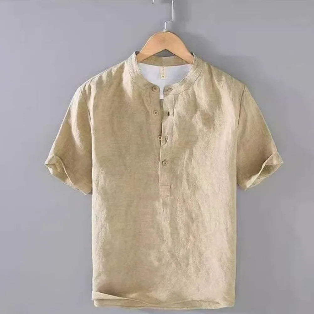 Men's Cotton Linen Summer Shirt-Men Shirts-LeStyleParfait