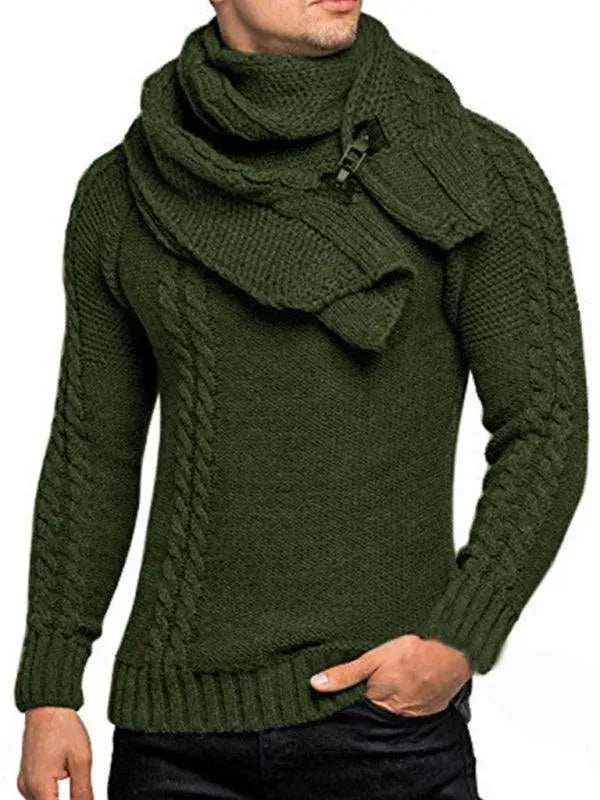 Men’s Crew-Neck Knit Pullover Sweater – Classic