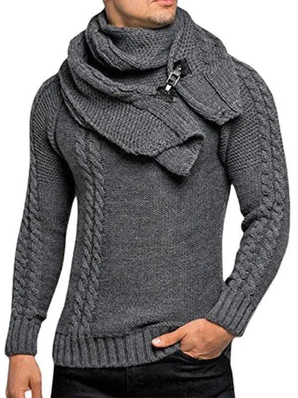 Men’s Crew-Neck Knit Pullover Sweater – Classic