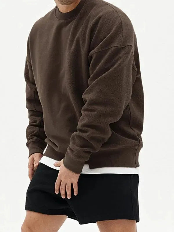 Men's Crewneck Plain Casual Sweatshirt-Men Sweatshirt-LeStyleParfait