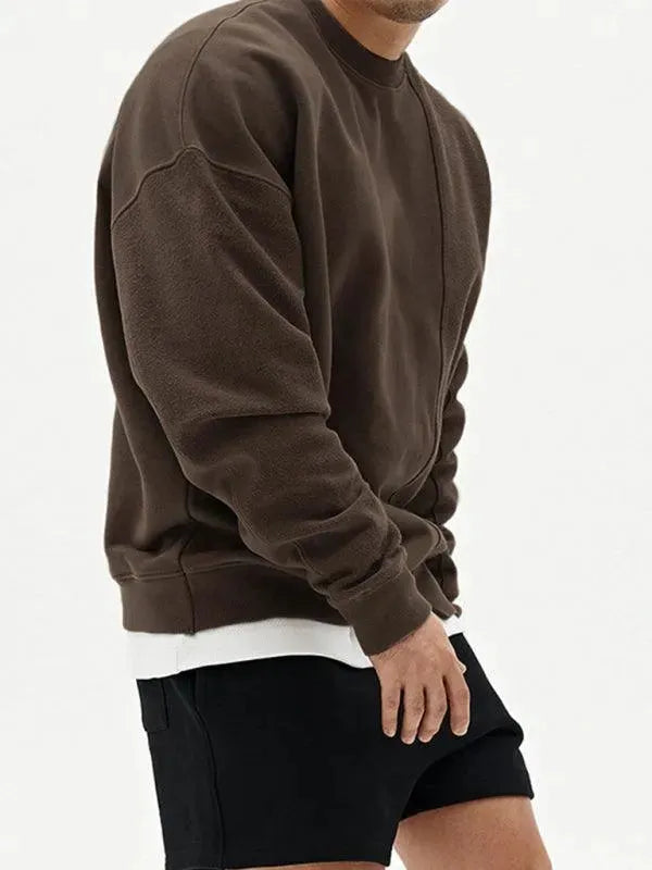 Men's Crewneck Plain Casual Sweatshirt-Men Sweatshirt-LeStyleParfait