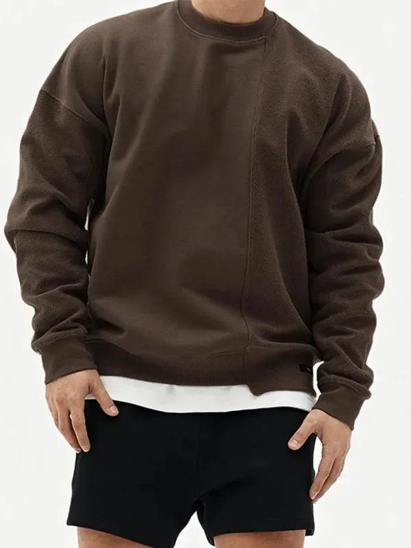 Men's Crewneck Plain Casual Sweatshirt-Men Sweatshirt-LeStyleParfait