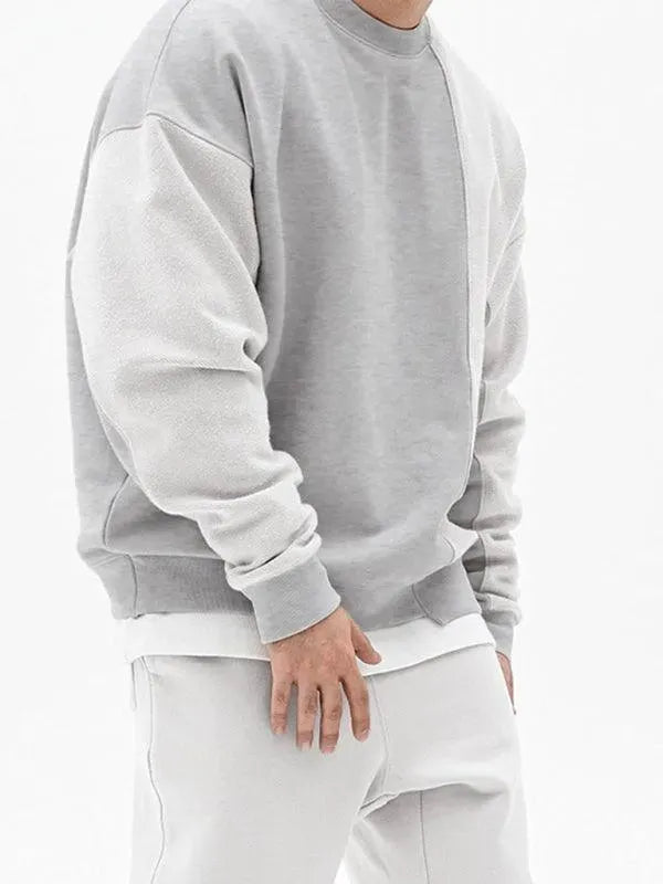 Men's Crewneck Plain Casual Sweatshirt-Men Sweatshirt-LeStyleParfait