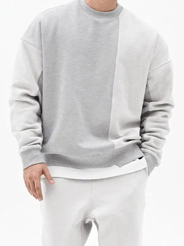Men's Crewneck Plain Casual Sweatshirt-Men Sweatshirt-LeStyleParfait