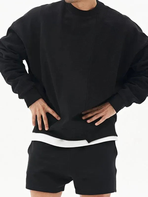Men's Crewneck Plain Casual Sweatshirt-Men Sweatshirt-LeStyleParfait