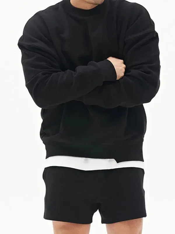 Men's Crewneck Plain Casual Sweatshirt-Men Sweatshirt-LeStyleParfait