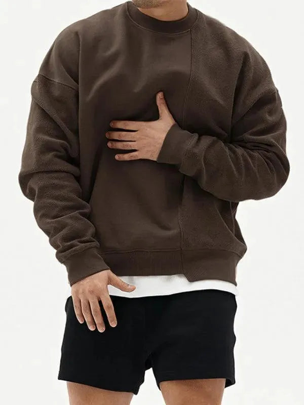 Men's Crewneck Plain Casual Sweatshirt-Men Sweatshirt-LeStyleParfait