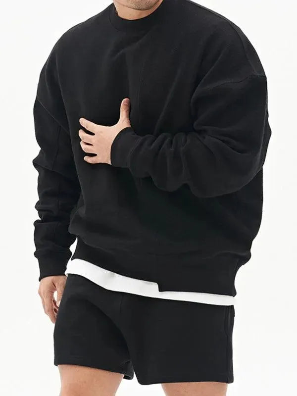 Men's Crewneck Plain Casual Sweatshirt-Men Sweatshirt-LeStyleParfait