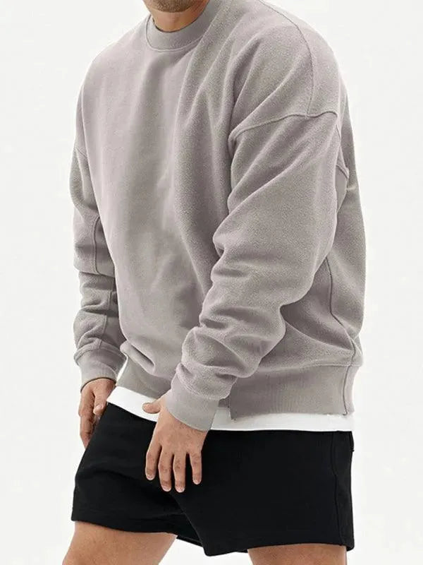 Men's Crewneck Plain Casual Sweatshirt-Men Sweatshirt-LeStyleParfait