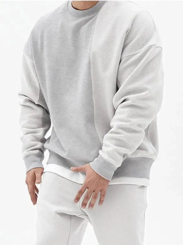 Men's Crewneck Plain Casual Sweatshirt-Men Sweatshirt-LeStyleParfait