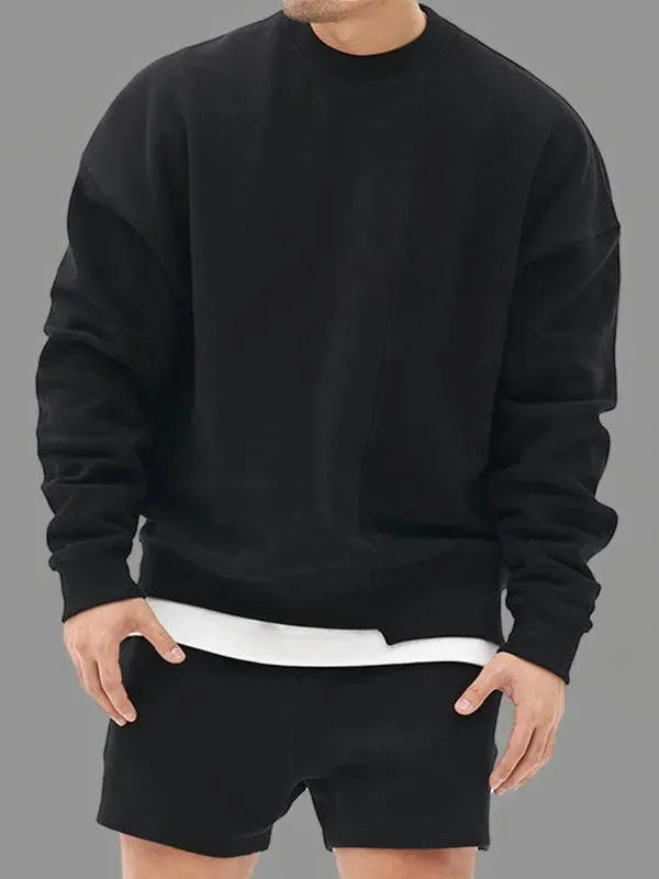 Men's Crewneck Plain Casual Sweatshirt-Men Sweatshirt-LeStyleParfait