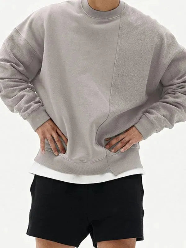 Men's Crewneck Plain Casual Sweatshirt-Men Sweatshirt-LeStyleParfait