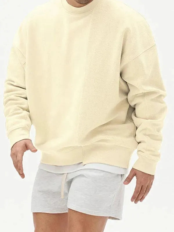 Men's Crewneck Plain Casual Sweatshirt-Men Sweatshirt-LeStyleParfait