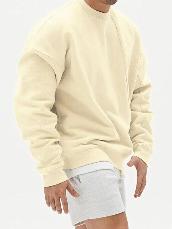 Men's Crewneck Plain Casual Sweatshirt-Men Sweatshirt-LeStyleParfait