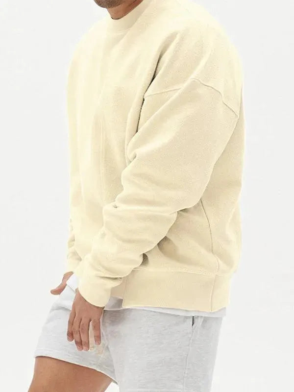 Men's Crewneck Plain Casual Sweatshirt-Men Sweatshirt-LeStyleParfait