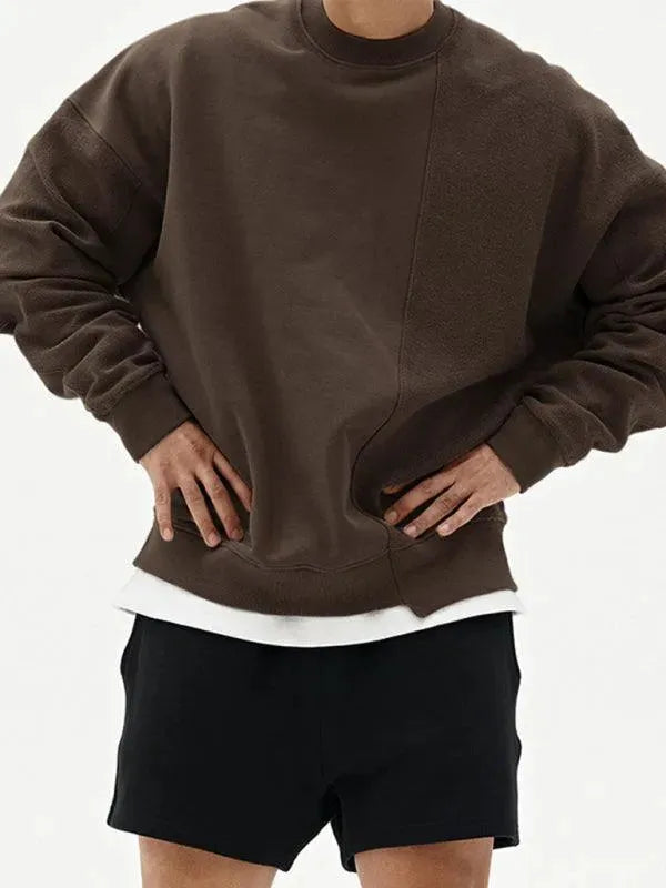 Men's Crewneck Plain Casual Sweatshirt-Men Sweatshirt-LeStyleParfait