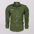 Men's Double Pocket Military Shirt-Men Shirts-LeStyleParfait