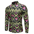 Men's Floral Casual Slim Shirt-Men Shirts-LeStyleParfait