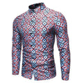 Men's Geometric Slim Fit Shirt-Men Shirts-LeStyleParfait