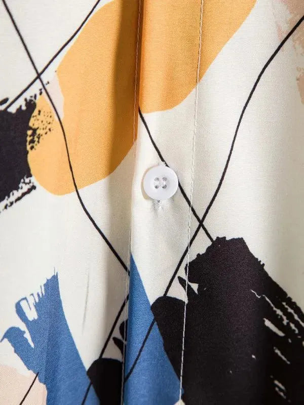 Men's Graffiti Slim Fit Shirt-Men Shirts-LeStyleParfait