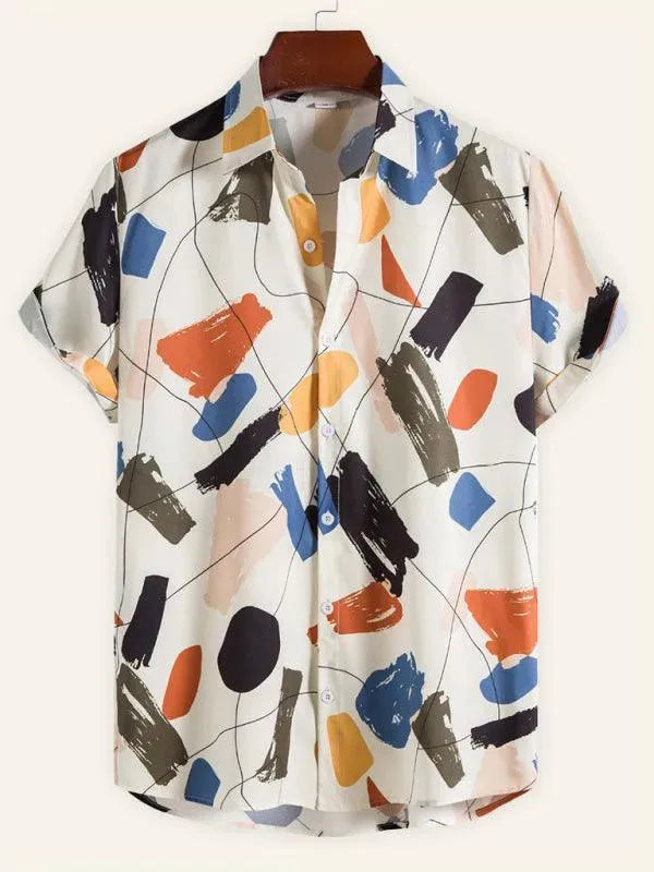 Men's Graffiti Slim Fit Shirt-Men Shirts-LeStyleParfait
