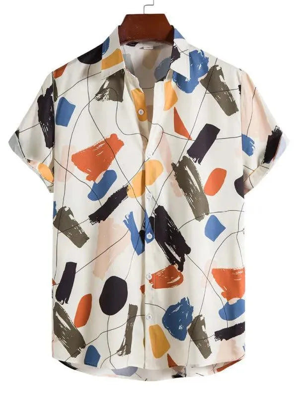 Men's Graffiti Slim Fit Shirt-Men Shirts-LeStyleParfait