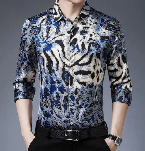 Men's Leopard Print Shirt-Men Shirts-LeStyleParfait