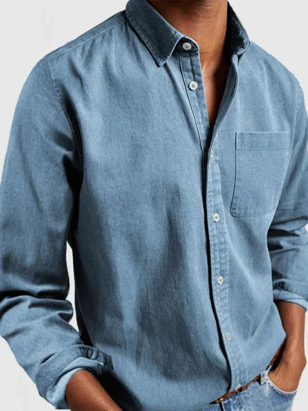 Men's Long Sleeve Lapel Shirt-Men Shirts-LeStyleParfait