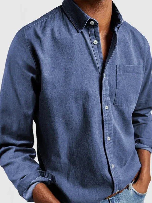 Men's Long Sleeve Lapel Shirt-Men Shirts-LeStyleParfait