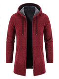 Men’s Longline Hooded Zip Cardigan Sweater – Full Zip