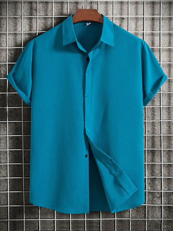 Men's Loose Cotton Linen Shirt-Men Shirts-LeStyleParfait