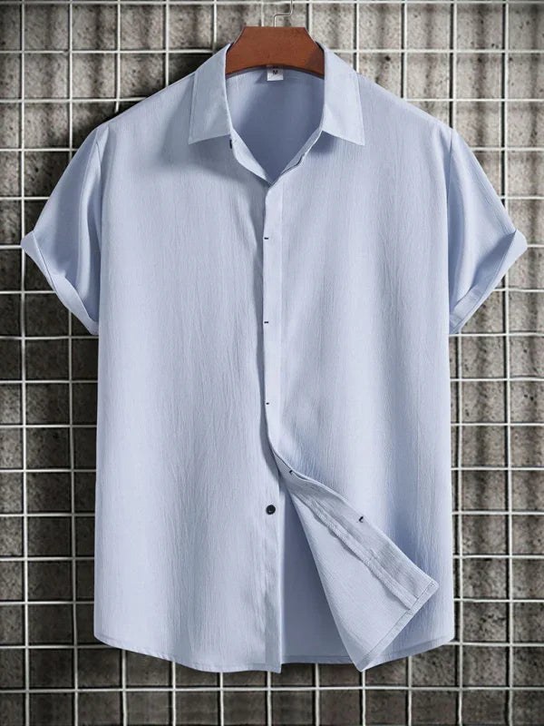 Men's Loose Cotton Linen Shirt-Men Shirts-LeStyleParfait