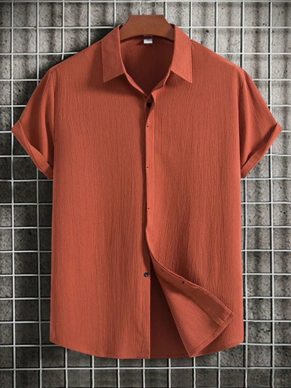 Men's Loose Cotton Linen Shirt-Men Shirts-LeStyleParfait