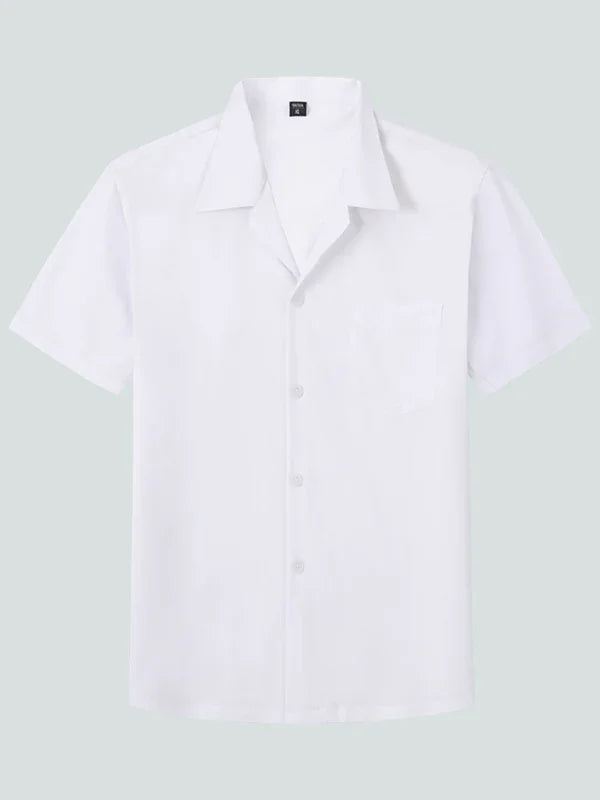 Men's Loose Solid Casual Shirt-Men Shirts-LeStyleParfait