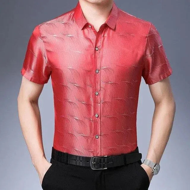 Men's Manson Satin Summer Shirt-Men Shirts-LeStyleParfait