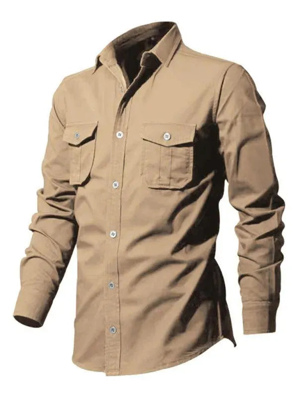Men's Multi Pocket Casual Shirt-Men Shirts-LeStyleParfait