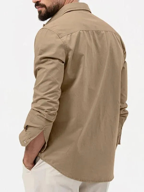 Men's Multi Pocket Casual Shirt-Men Shirts-LeStyleParfait