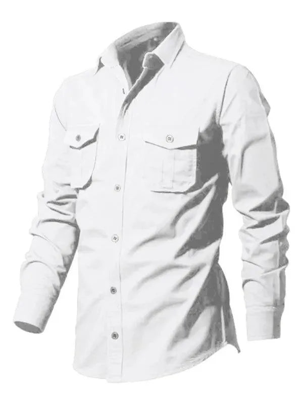 Men's Multi Pocket Casual Shirt-Men Shirts-LeStyleParfait
