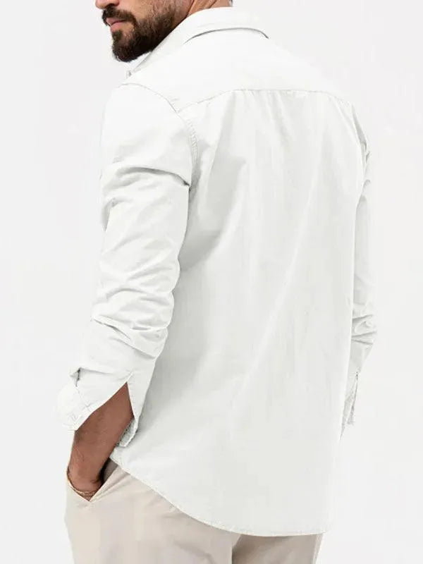 Men's Multi Pocket Casual Shirt-Men Shirts-LeStyleParfait