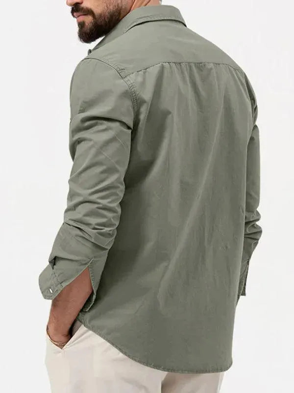 Men's Multi Pocket Casual Shirt-Men Shirts-LeStyleParfait