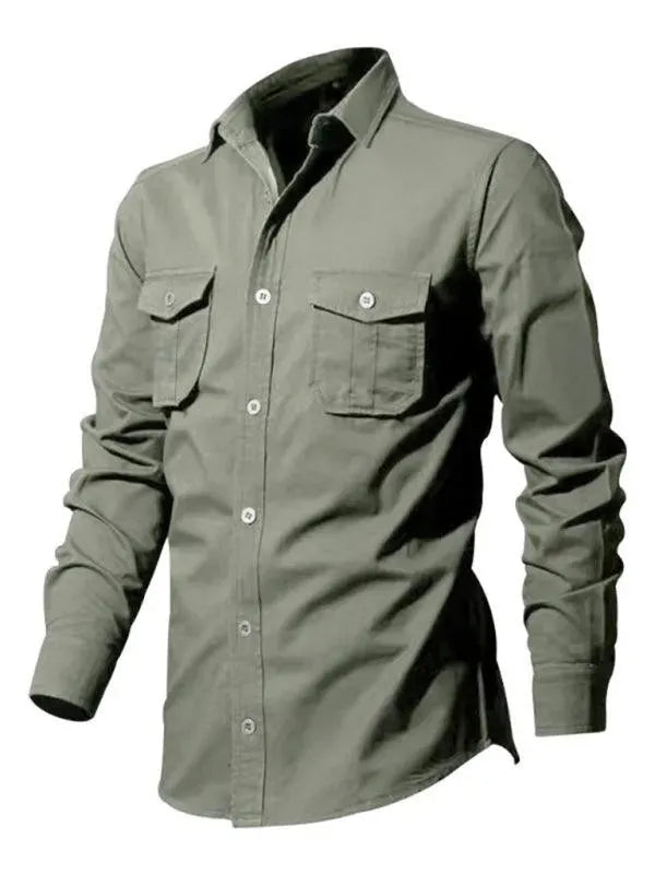 Men's Multi Pocket Casual Shirt-Men Shirts-LeStyleParfait