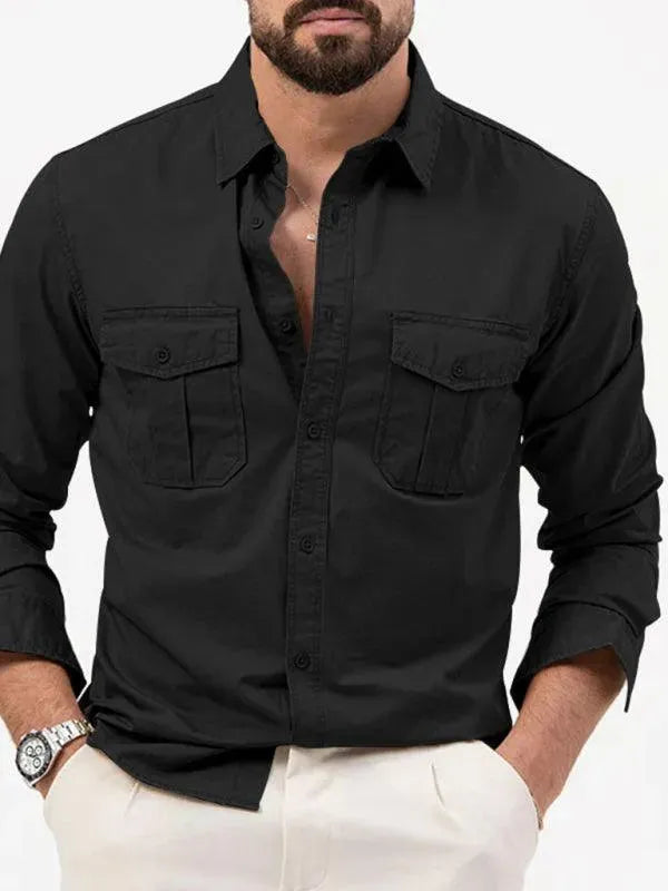 Men's Multi Pocket Casual Shirt-Men Shirts-LeStyleParfait