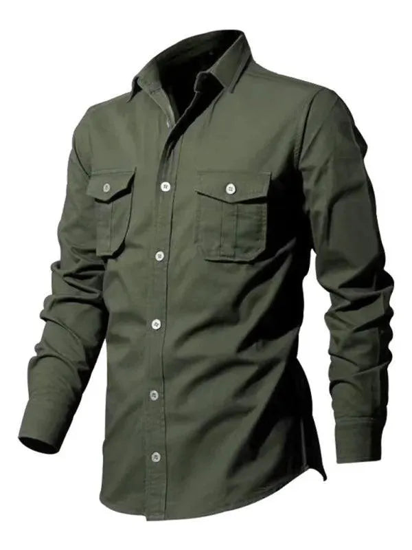 Men's Multi Pocket Casual Shirt-Men Shirts-LeStyleParfait