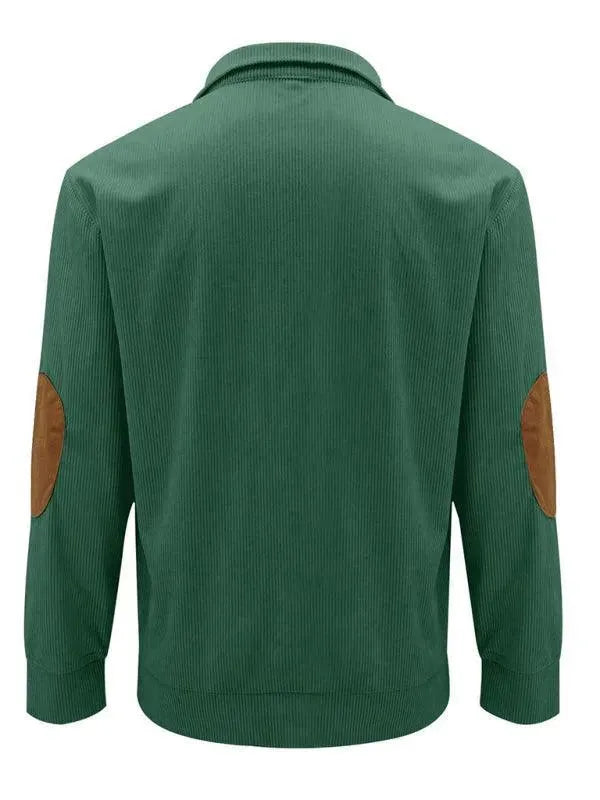 Men's Patchwork Button Sweatshirt-Men Sweatshirt-LeStyleParfait