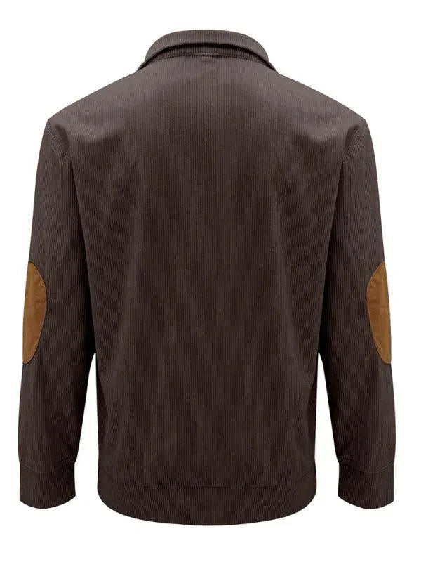 Men's Patchwork Button Sweatshirt-Men Sweatshirt-LeStyleParfait