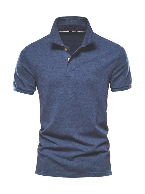 Men's Plain Casual Short-Sleeved Polo Shirt-Polo Shirt-LeStyleParfait
