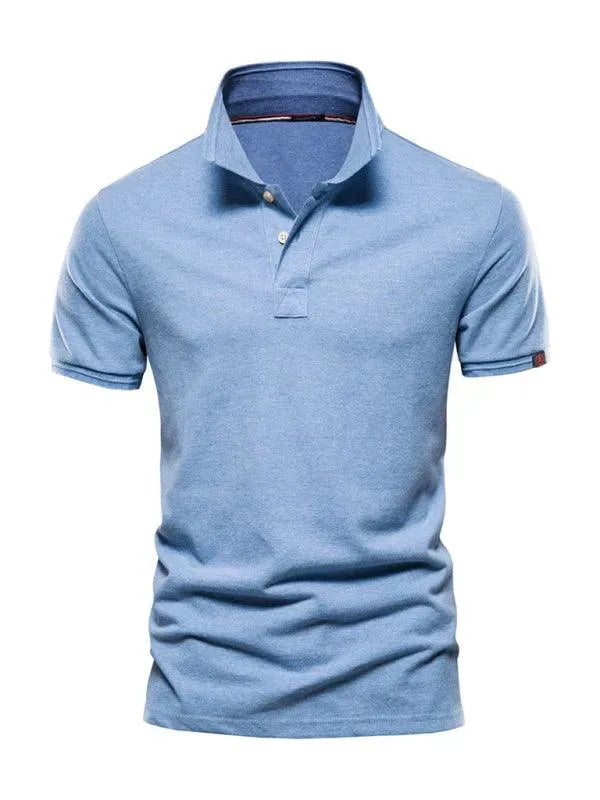 Men's Plain Casual Short-Sleeved Polo Shirt-Polo Shirt-LeStyleParfait
