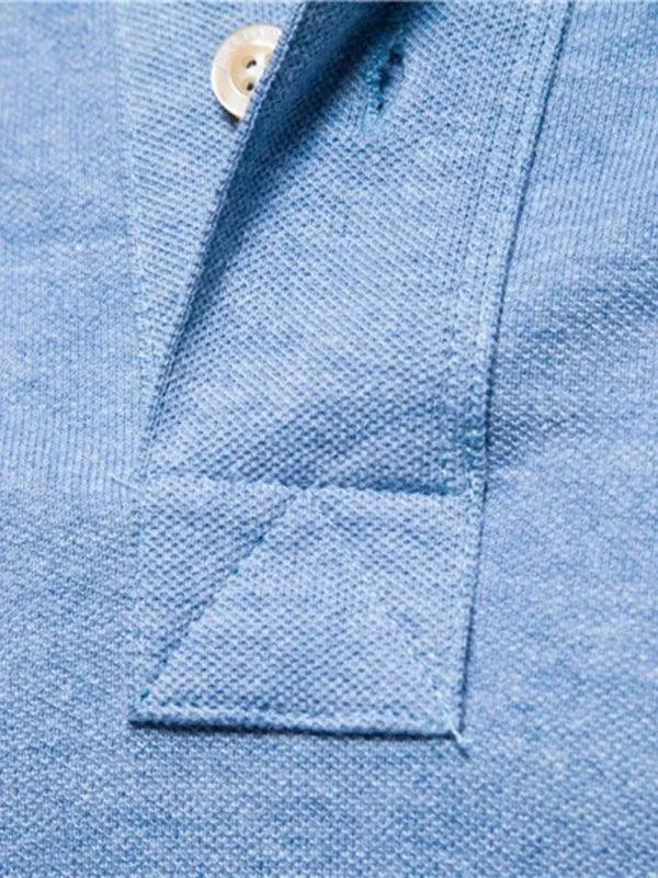 Men's Plain Casual Short-Sleeved Polo Shirt-Polo Shirt-LeStyleParfait