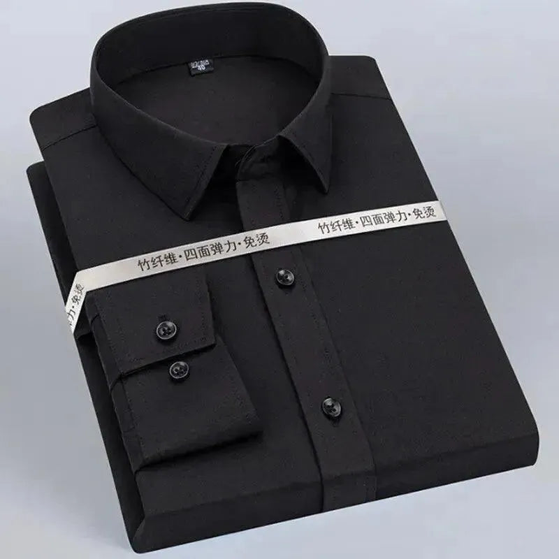 Men's Plain Formal Dress Shirt-Men Shirts-LeStyleParfait